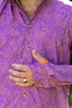 Load image into Gallery viewer, Triple Crown Button Down Long Sleeve | Purple Topo