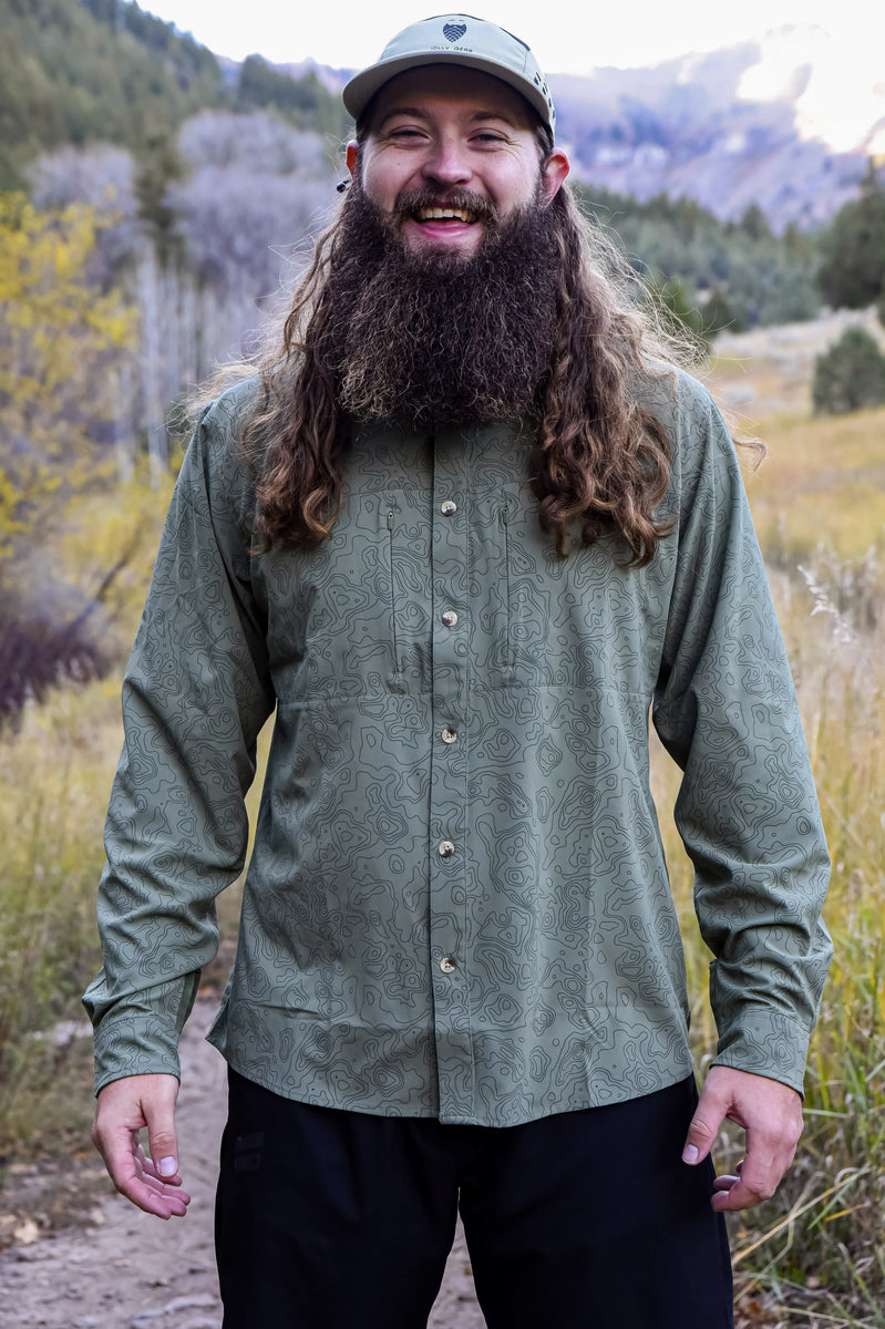 Triple Crown Button Down Long Sleeve | Green Topo – Jolly Gear