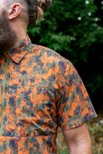Load image into Gallery viewer, Triple Crown Half Zip Short Sleeve | Abstract Orange Camo UL