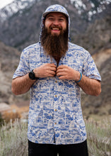Load image into Gallery viewer, Triple Crown Button Down Short Sleeve (Removable Hood) | Trail Madness