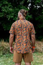 Load image into Gallery viewer, Triple Crown Half Zip Short Sleeve | Abstract Orange Camo UL