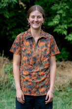 Load image into Gallery viewer, Triple Crown Half Zip Short Sleeve | Abstract Orange Camo UL