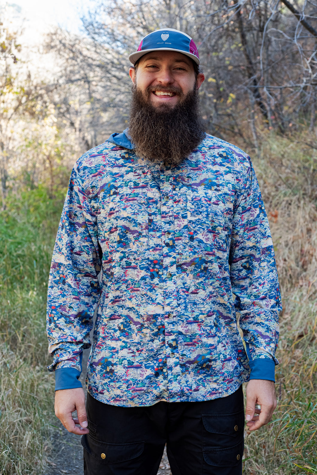 Triple Crown Button Down Long Sleeve | Blue Garden