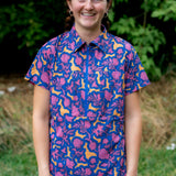Triple Crown Half Zip Short Sleeve | Chromaflor Blue UL