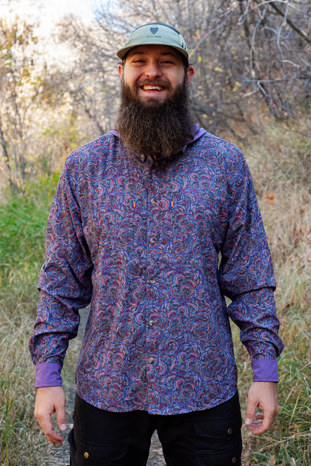 Triple Crown Button Down Long Sleeve | Purple Turkey Trail