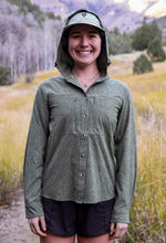 Load image into Gallery viewer, Triple Crown Button Down Long Sleeve | Green Topo (Fading Forest)
