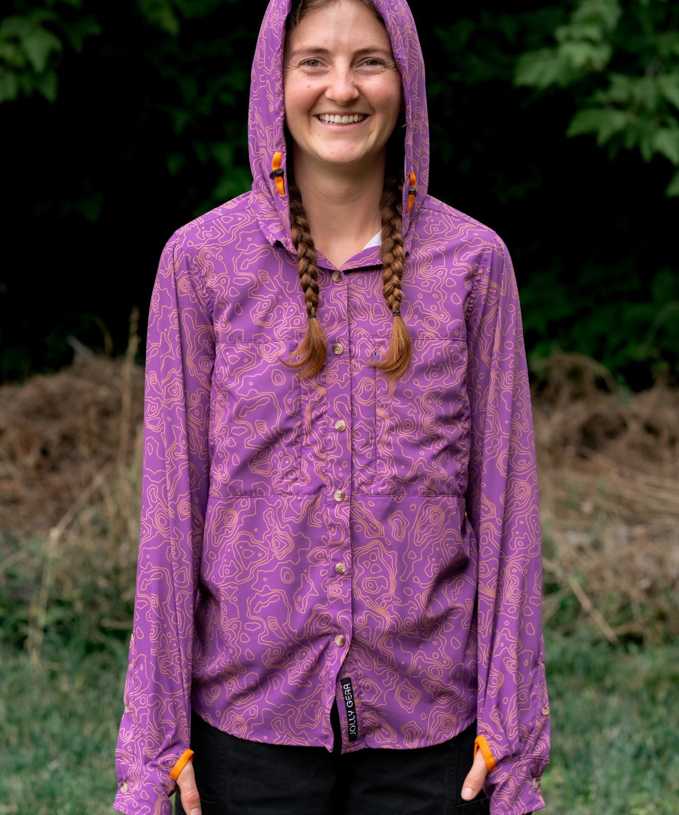 Triple Crown Button Down Long Sleeve | Purple Topo
