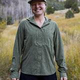 Triple Crown Button Down Long Sleeve | Green Topo