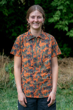 Load image into Gallery viewer, Triple Crown Half Zip Short Sleeve | Abstract Orange Camo UL
