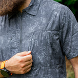 Triple Crown Half Zip Short Sleeve | Abstract Black Topo UL