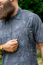 Load image into Gallery viewer, Triple Crown Half Zip Short Sleeve | Abstract Black Topo UL
