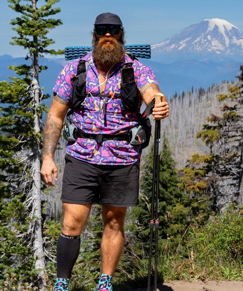 Triple Crown Half Zip Short Sleeve | Chromaflor Blue UL