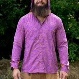 Triple Crown Button Down Long Sleeve | Purple Topo