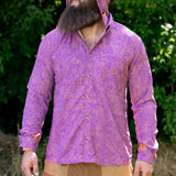 Triple Crown Button Down Long Sleeve | Purple Topo