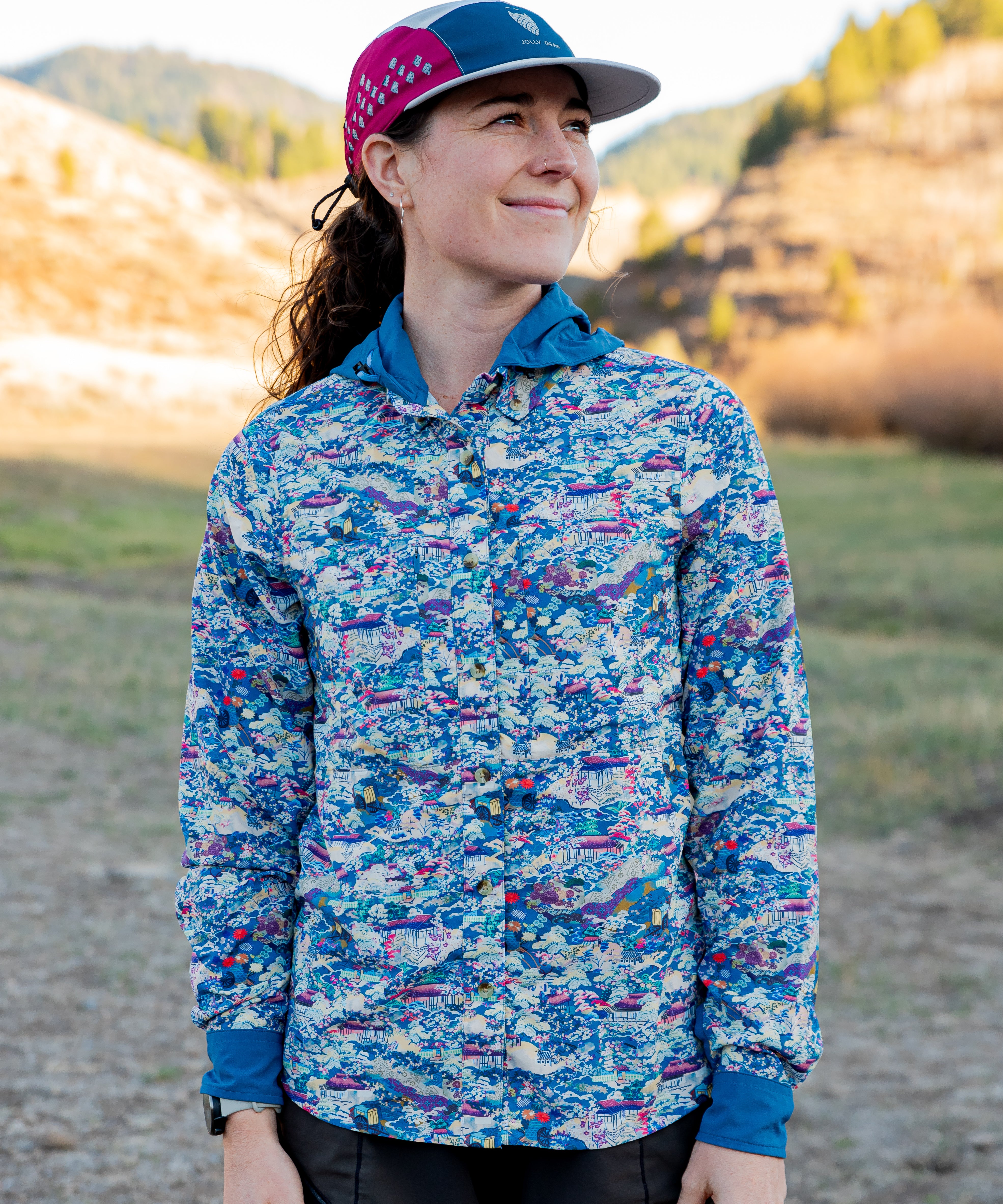 Triple Crown Button Down Long Sleeve | Blue Garden