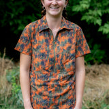 Triple Crown Half Zip Short Sleeve | Abstract Orange Camo UL
