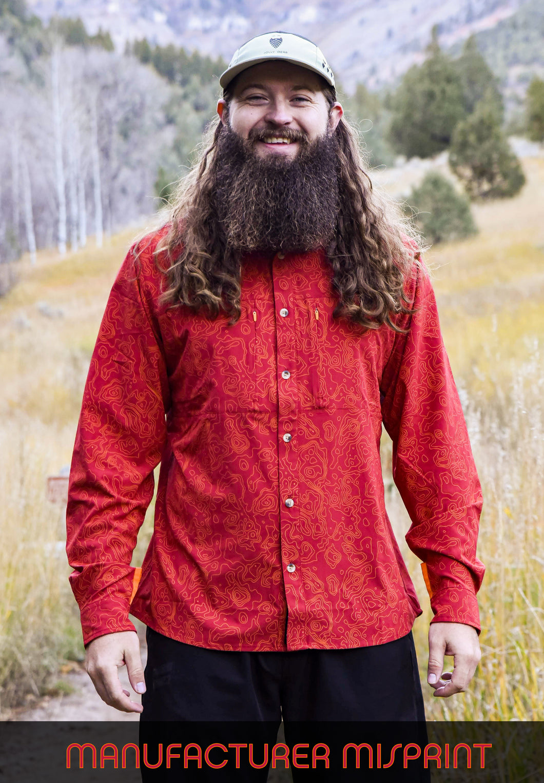 Triple Crown Button Down Long Sleeve | Firewhirl Topo (Fading Embers)