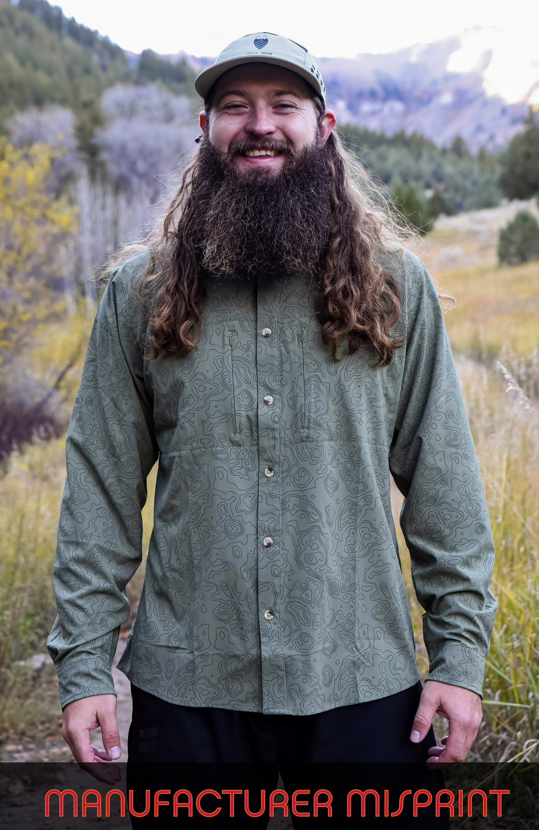 Triple Crown Button Down Long Sleeve | Green Topo (Fading Forest)